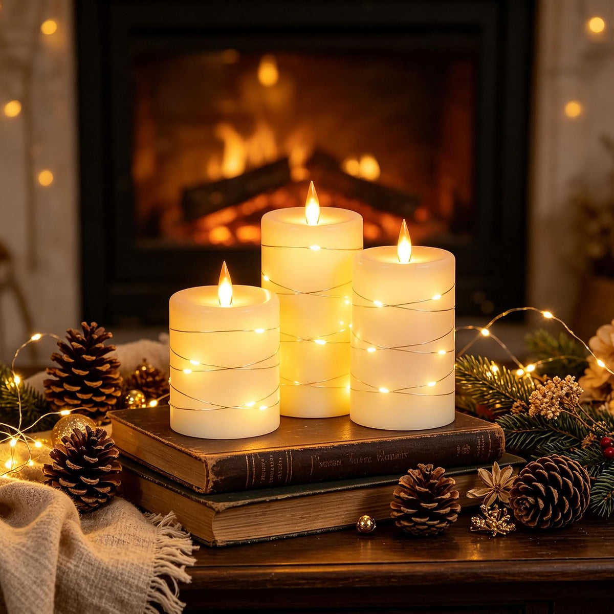 AuraGlow™ - Set de 3 Velas LED Sin Llama con Control y Temporizador